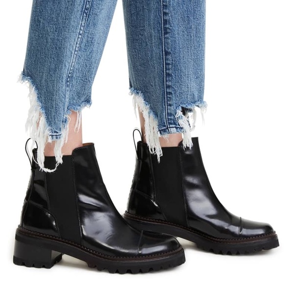 7 FOR ALL MANKIND High-Waist Cropped Straight Jeans w/ Chewed Hem - Picture 6 of 11